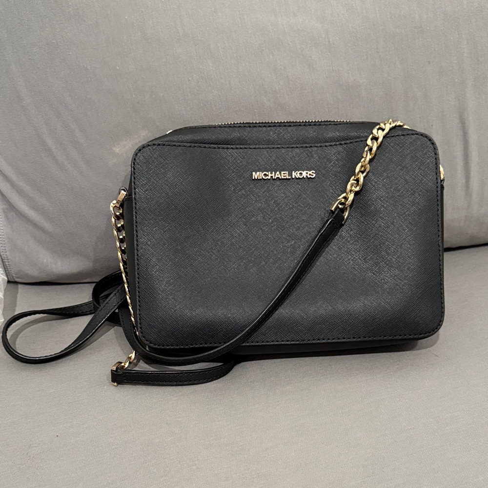 Michael Kors Black and Gold Crossbody Bag